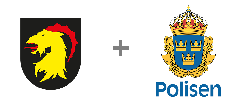 Bild på kommunens och polisens logotyp